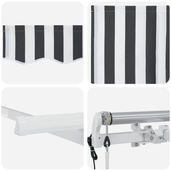 Utfällbar markis Antracit 350 x 200 cm tyg