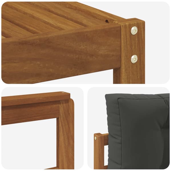 Utomhussoffset med kudde 4 pcs Naturlig och Antracit