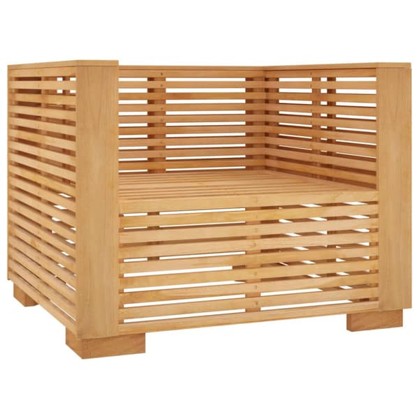 Trädgårdsfåtölj mörkgråa dynor massiv teak