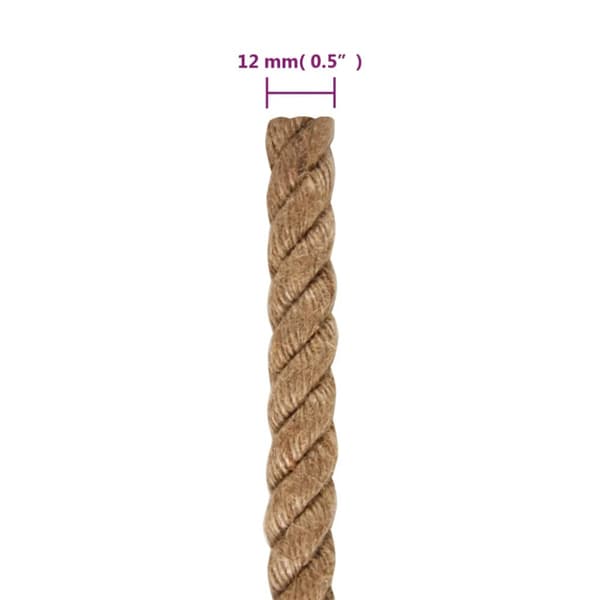 Juterep 25 m långt 12 mm tjockt