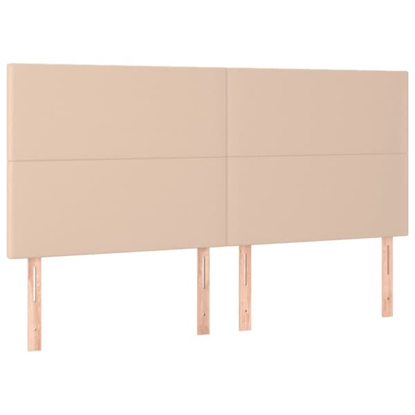 Ramsäng med bäddmadrass cappuccino 200x200 cm konstläder