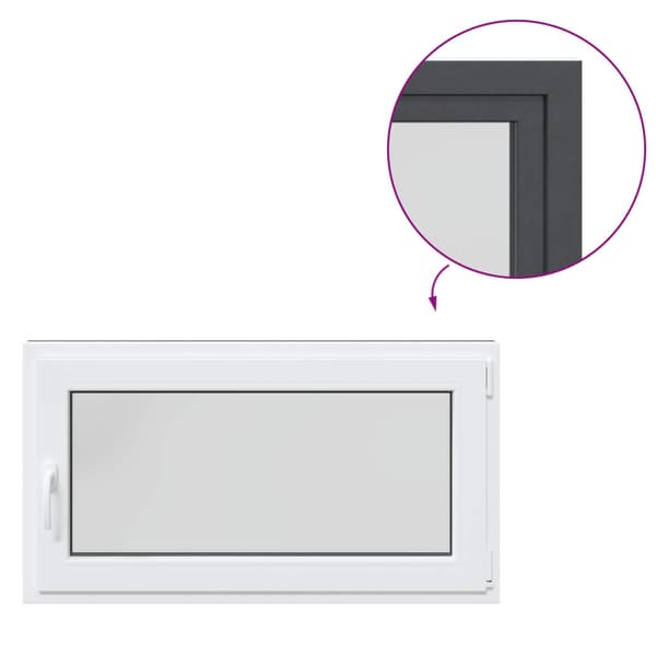 Källarfönster RISOR Antracit 110 x 50 cm PVC och glas