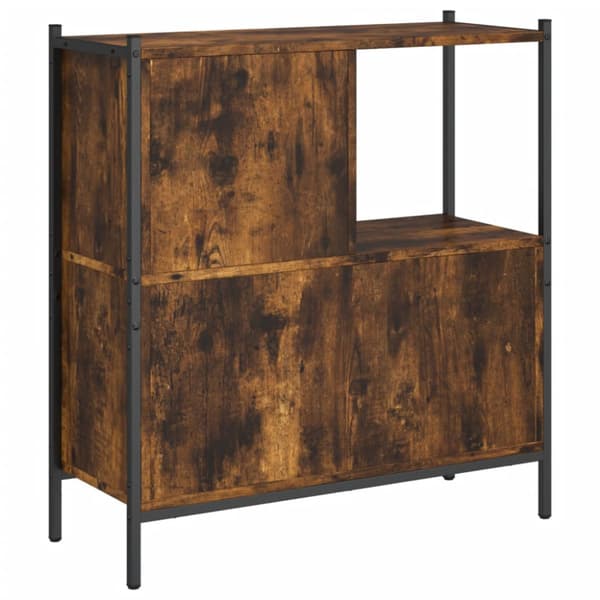 Bokhylla rökfärgad ek 72x28x77,5 cm konstruerat trä