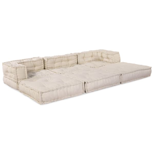 Modulsofa enhet 3 pcs Gräddvit Tyg