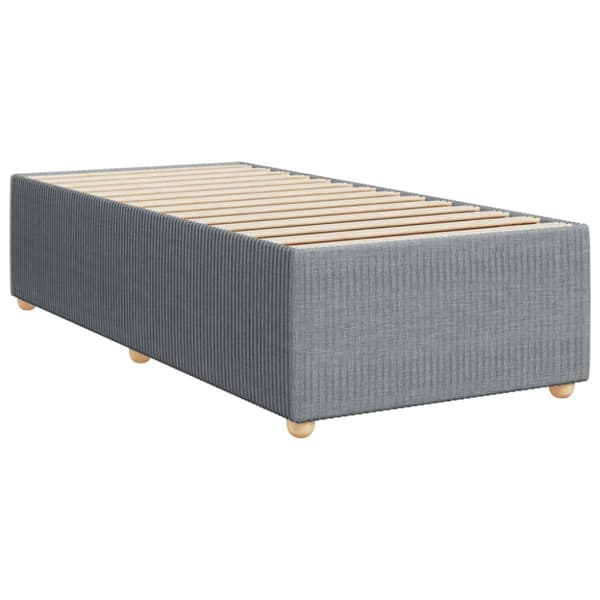 Ramsäng med madrass ljusgrå 100x200 cm tyg