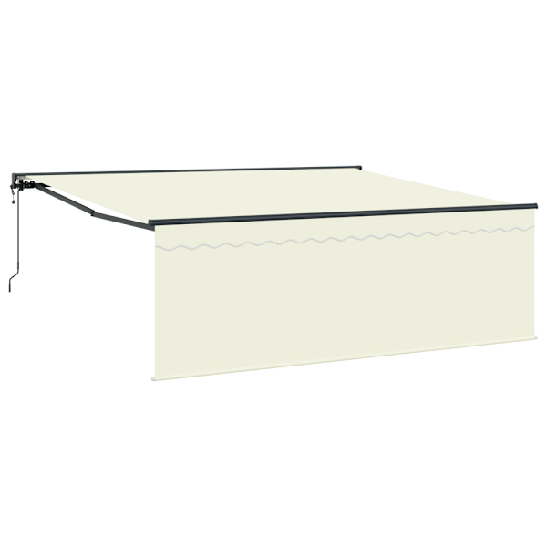Utfällbar markis Kräm 400 × 300 cm Polyester och aluminium