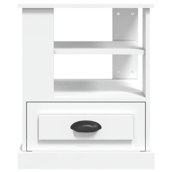 Sängbord vit 50x50x60 cm konstruerat trä