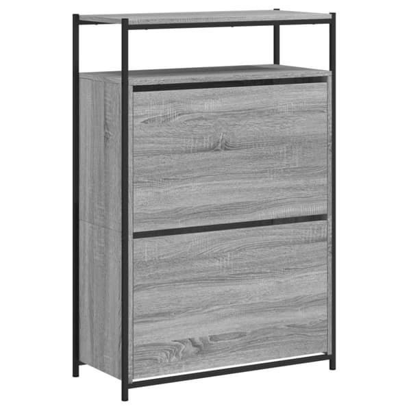 Skoskåp grå sonoma 75x34x112 cm konstruerat trä