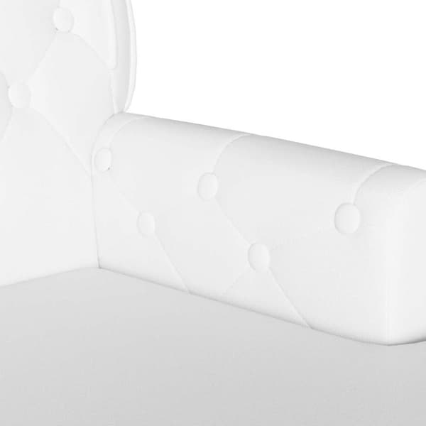 Chesterfield Bänk Vit 119,5 x 64,5 x 75 cm Konstläder