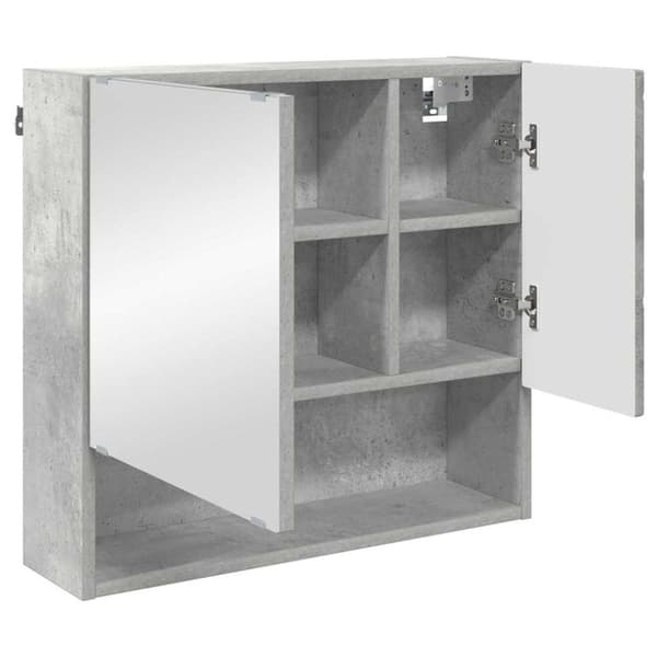 Badrumsmöbelset 3 pcs Betonggrå Konstruerat trä & Metall
