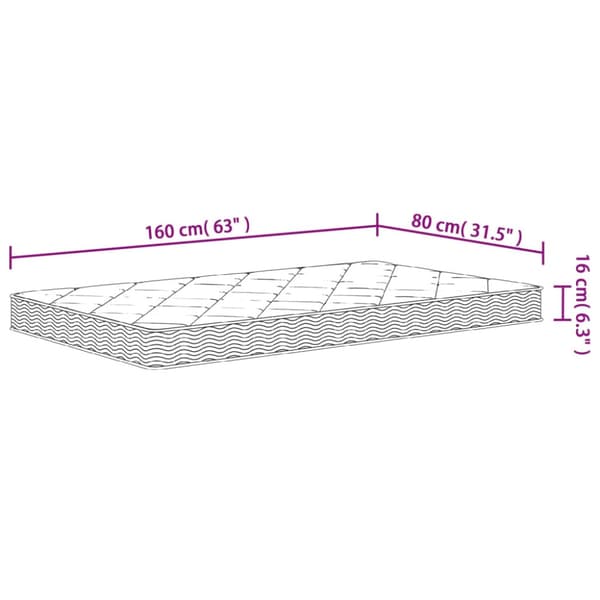 Skummadrass för barn medium mjuk 80x160 cm