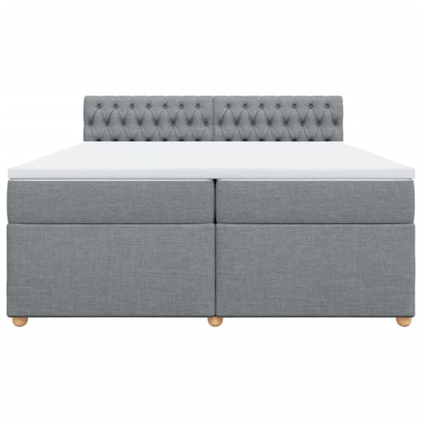 Ramsäng med madrass ljusgrå 200x200 cm tyg
