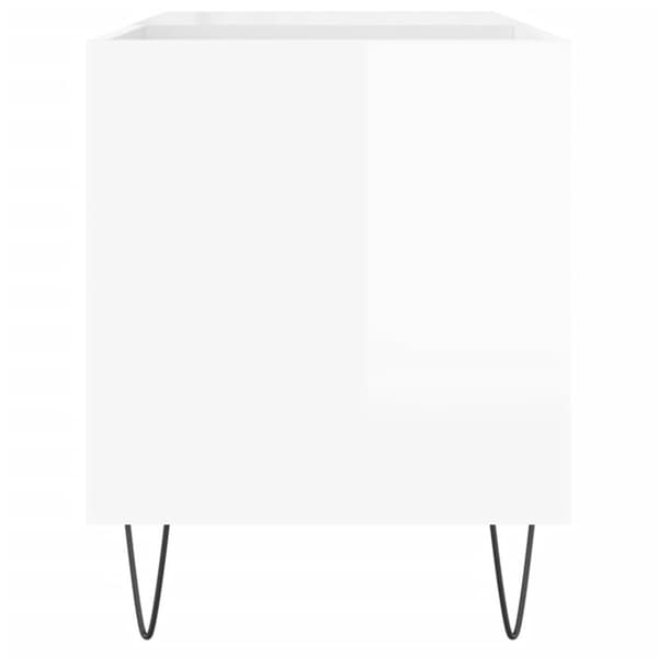 Stereobänk vit högglans 85x38x48 cm konstruerat trä
