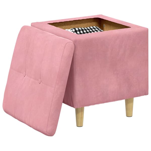 Ottoman med förvaring Rosa 40 x 40 x 45 cm Sammet