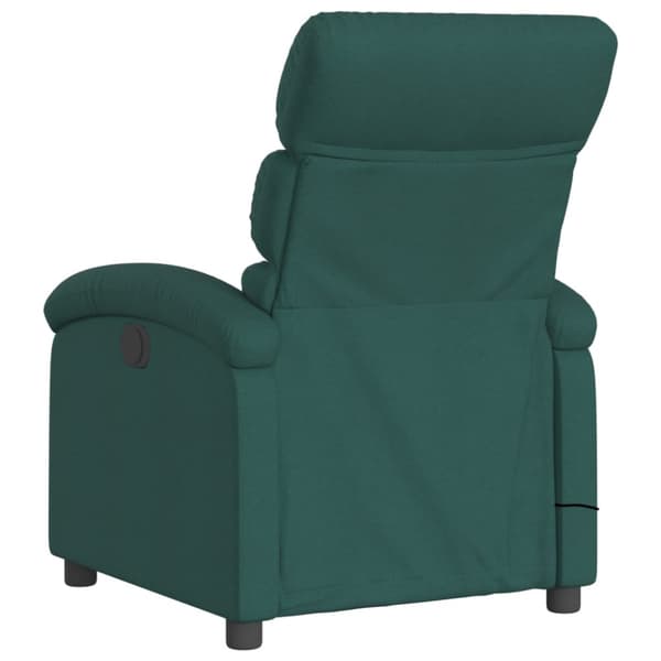 Massagefåtölj mörkgrön tyg