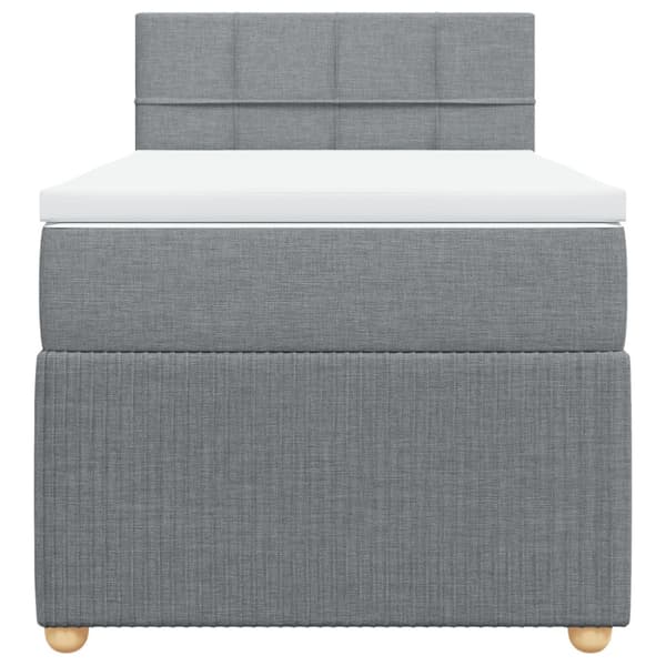 Ramsäng med madrass ljusgrå 90x200 cm tyg