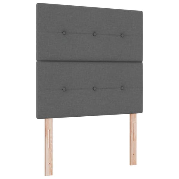 Kontinentalsäng med madrass Mörkgrå 90 x 190 cm Tyg