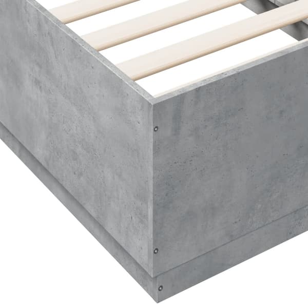 Sängram betonggrå 90x190 cm konstruerad trä