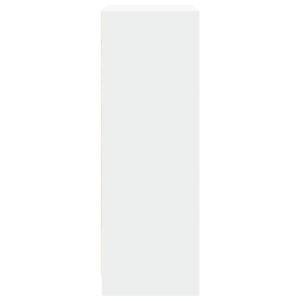 Skänk med LED vit 77x34x100 cm konstruerat trä