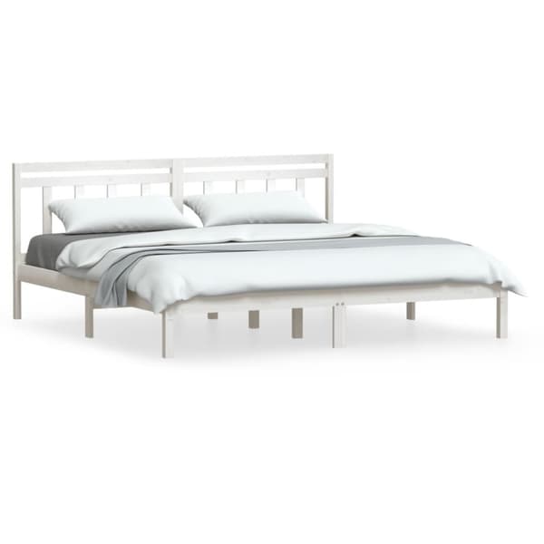 Sängram vit massiv furu 160x200 cm