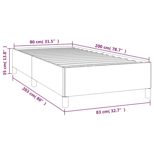 Sängram gräddvit 80x200 cm konstläder