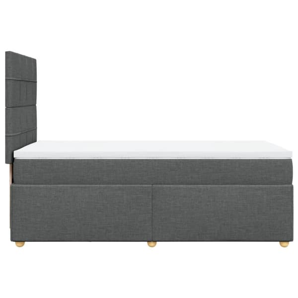 Ramsäng med madrass mörkgrå 100x200 cm tyg