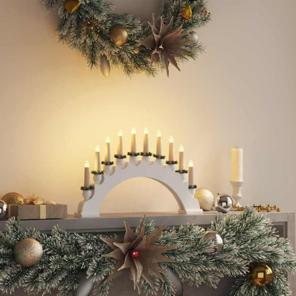 Julbåge med 10 LED-ljus LED-lampor Varmvit 47 x 5 x 29 cm