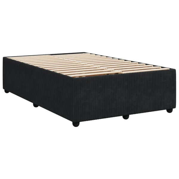 Ramsäng med madrass svart 120x190 cm sammet
