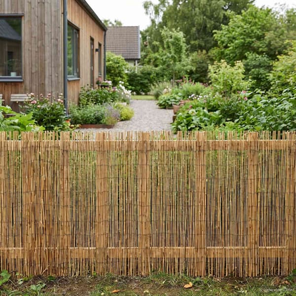 Trädgårdsstängsel Karbomiserad 600 x 90 cm Vass