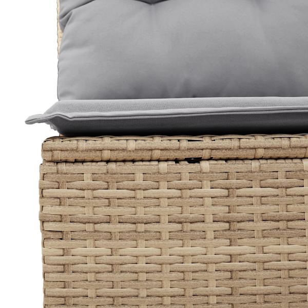Trädgårdsmöbelset med kudde 9 pcs Beige och Grå
