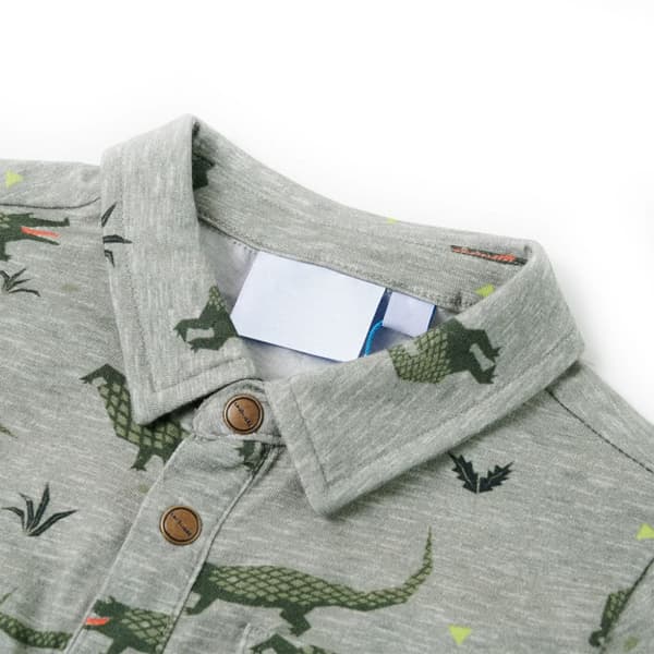 Barnskjorta ljus khaki melange 128