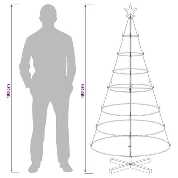 Julcone-träd KUOPIO 180 cm Stål Guld