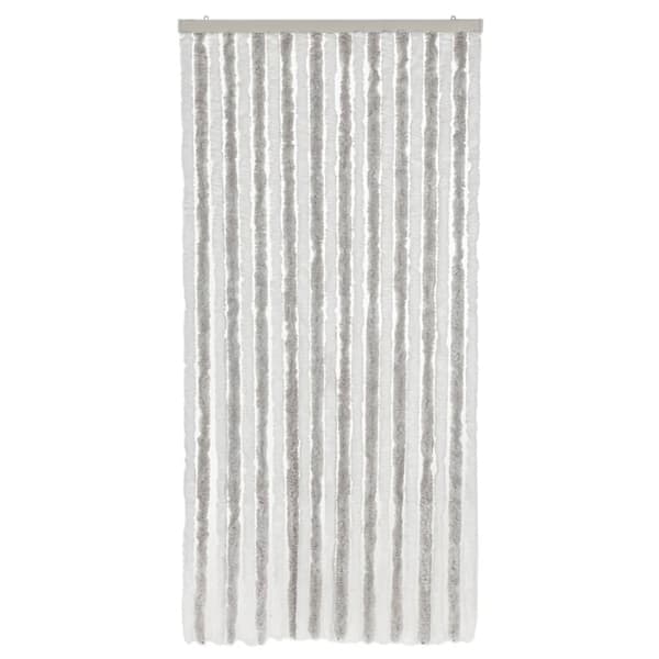 Insektsgardin ljusgrå och vit 90x220 cm chenille