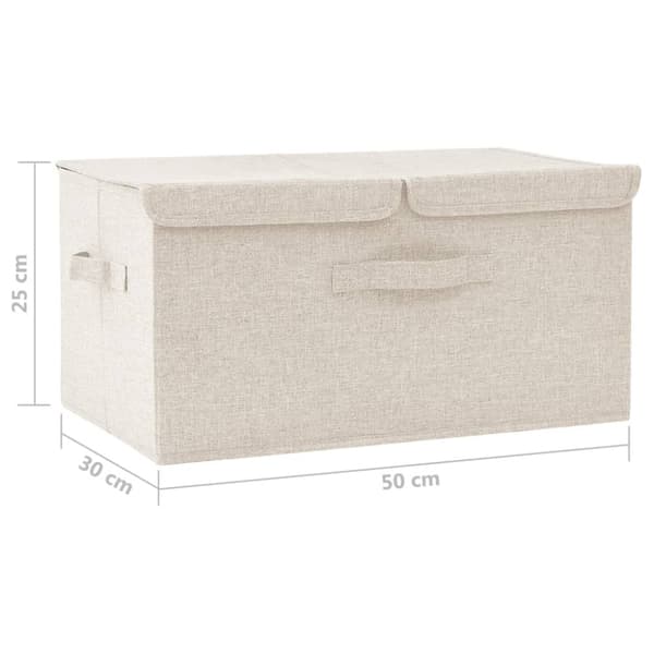 Förvaringslåda tyg 50x30x25 cm gräddvit