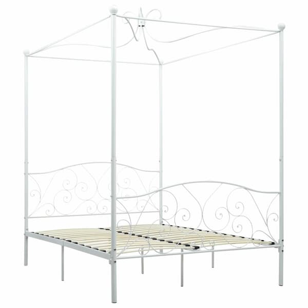 Sänghimmel utan madrass vit 140x200 cm metall