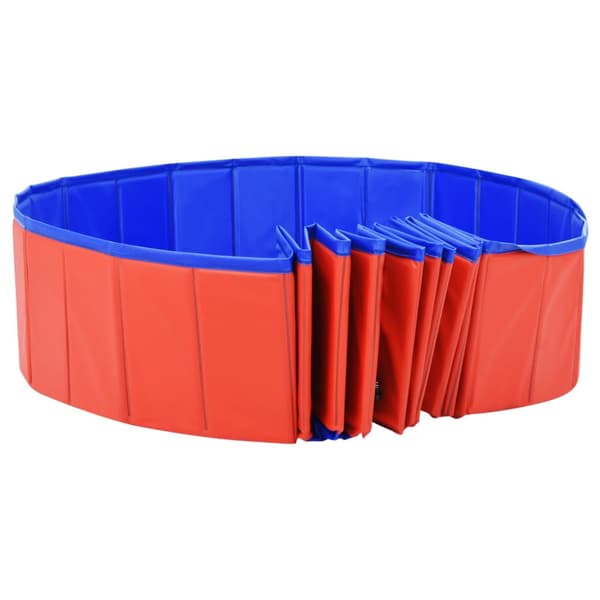 Hopfällbar hundpool röd 300x40 cm PVC