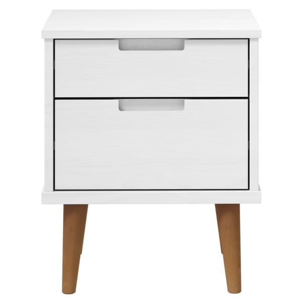 Sängbord MOLDE vit 40x35x48 cm massiv furu
