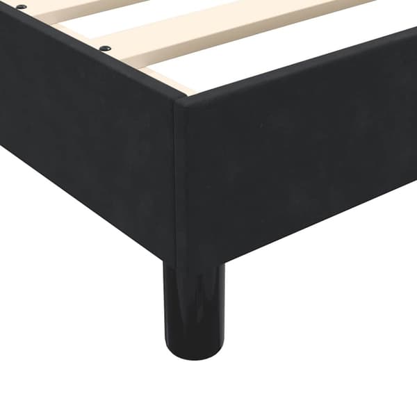 Ramsäng med madrass svart 90x210 cm sammet