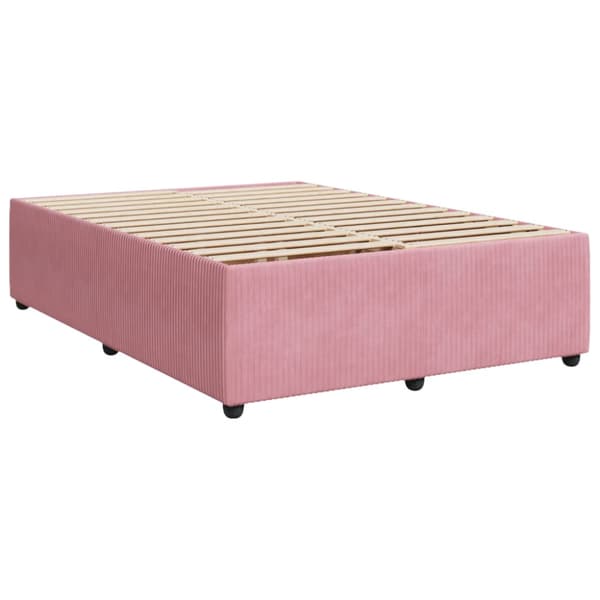 Ramsäng med madrass rosa 160x200 cm sammet