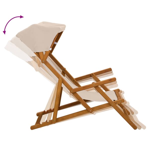 Deck Chair 3 Position Massiv Eukalyptus Trä Beige