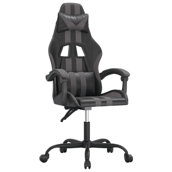 Gamingstol svart och grå konstläder