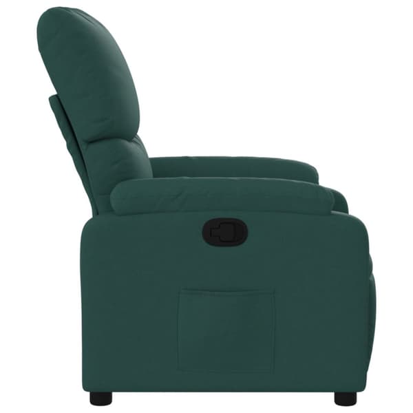 Reclinerfåtölj mörkgrön tyg
