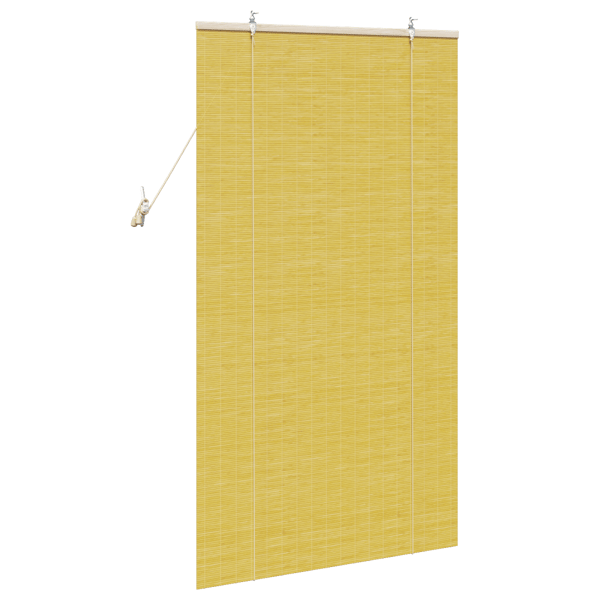 Rullgardin med gardiner Gul 80 x 160 cm Bambu