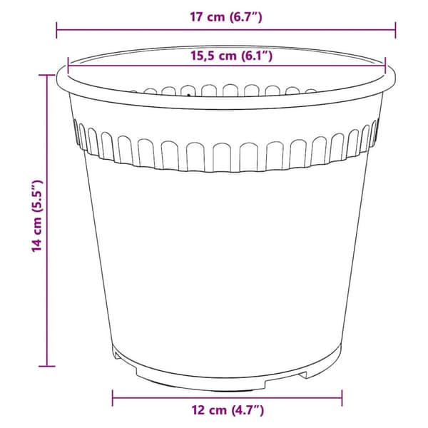 Växtkrukor 24 pcs Murgrön Ø 17 x 14 cm Plast