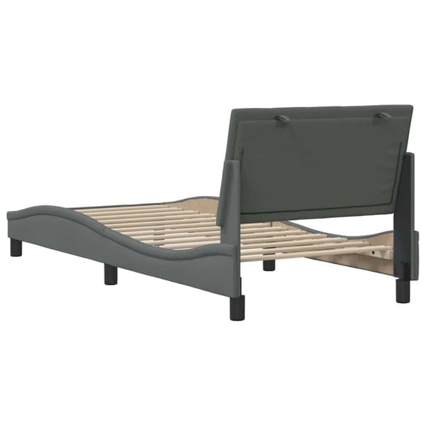 Bed Frame without Mattress "Hanko" Dark Grey 90x200 cm Fabric