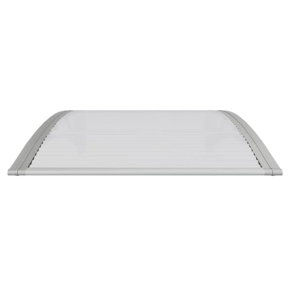 Dörrtak grå och transparent 100x75 cm polykarbonat