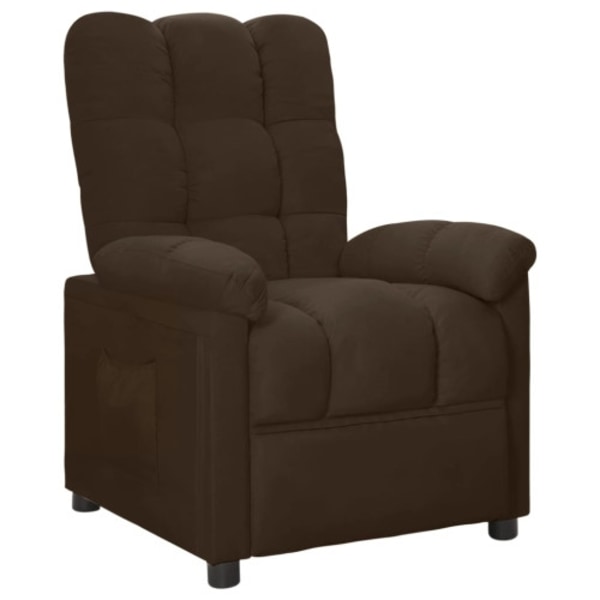 Reclinerfåtölj mörkbrun tyg