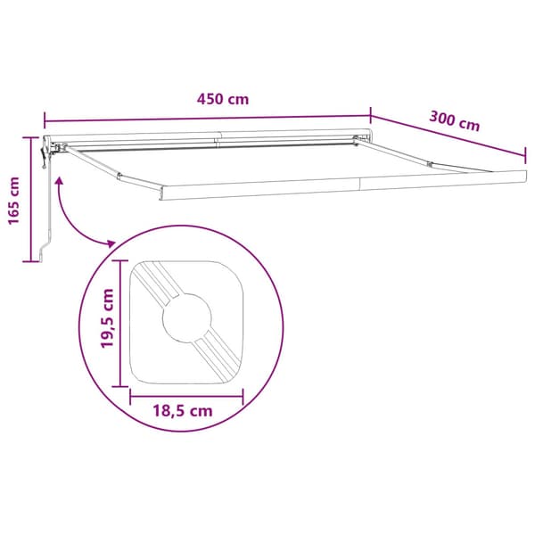 Markis Taupe 450 × 300 cm Polyester och aluminium