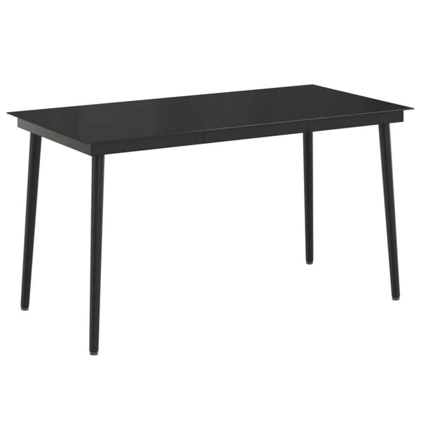 Soffbord Set 5 pcs Svart PE rotting och pulverlackerad stål
