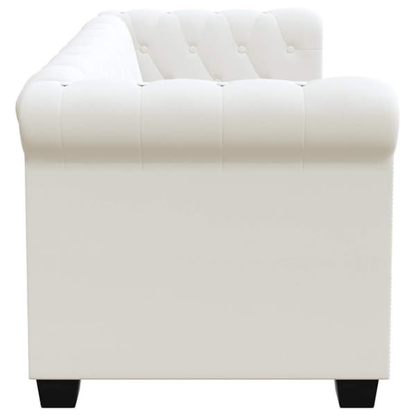 Chesterfield 2-sits och 3-sits konstläder vit